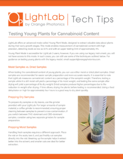 TechTips: Testing Young Plants for Cannabinoid Content