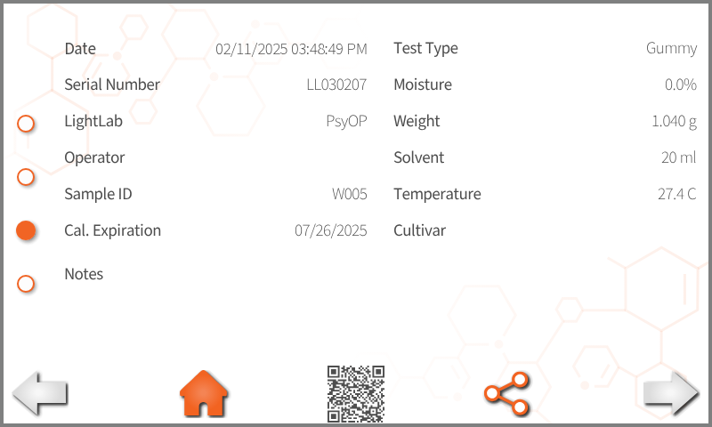 LightLab 3 HS gummy test details